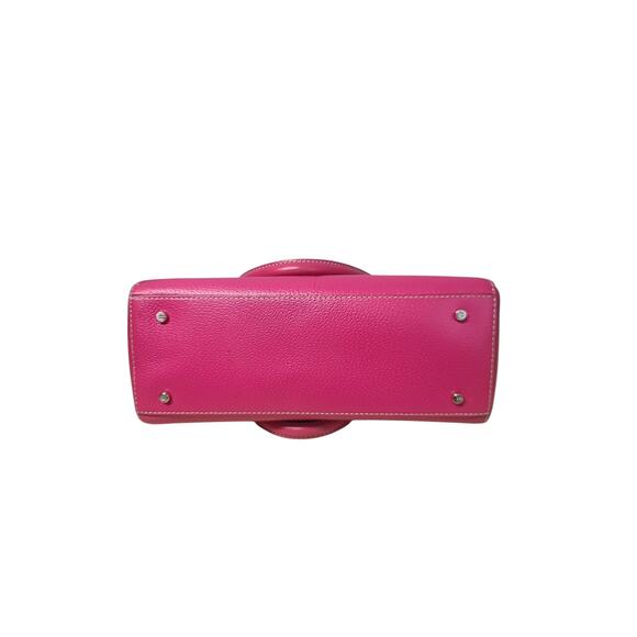 Kate Spade Pink Pebbled Leather Bowling Bag Satchel Vintage - Picture 8 of 12